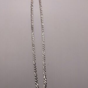 14” Sterling Silver Figaro Chain Necklace 925 Italy Lobster Clasp
